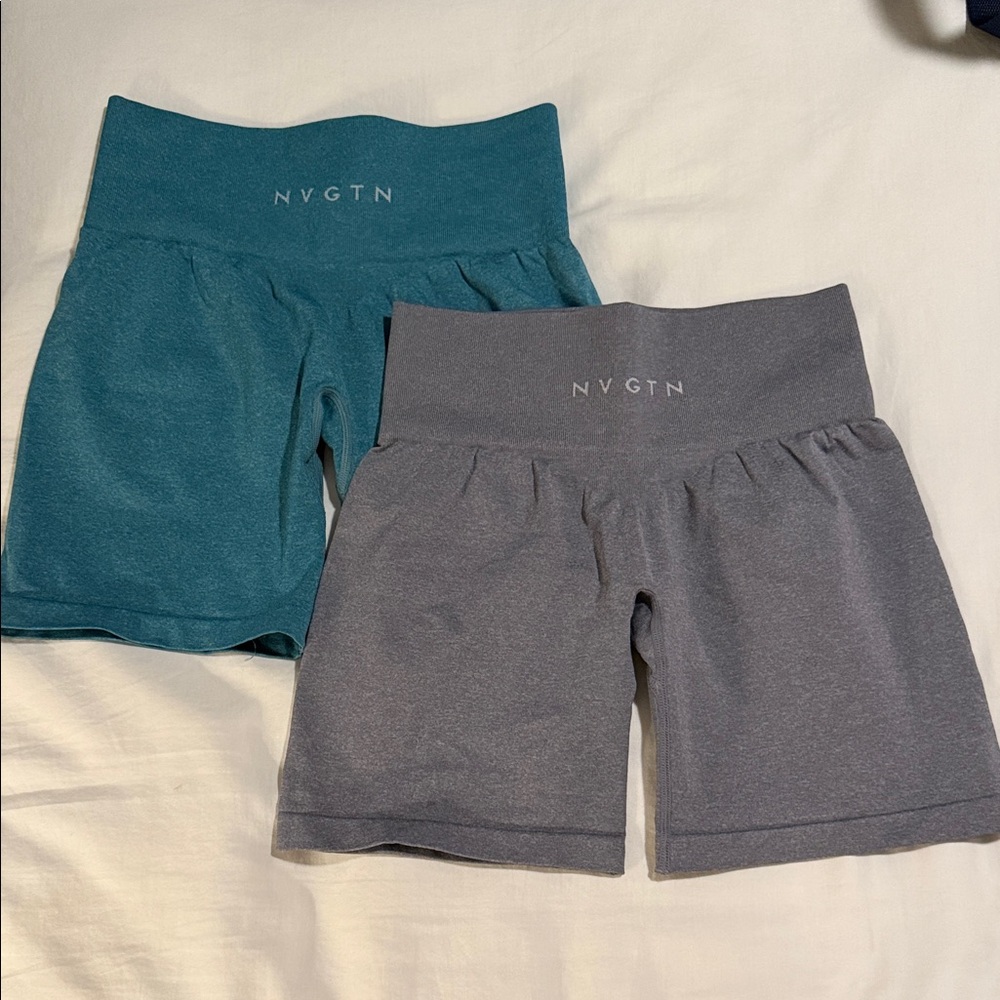 NVGTN Teal and Charcoal Biker Shorts